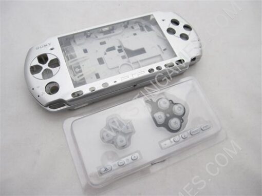 Complete Housing Shell Case Replacement Silver for PSP 3000