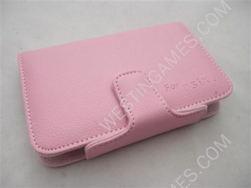 Colored Leather Case With Stand Pink for NDSi XL/LL
