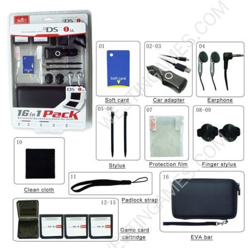 16IN 1 Pack Essential Accessory Pack For NDSI LL/XL - Image 5