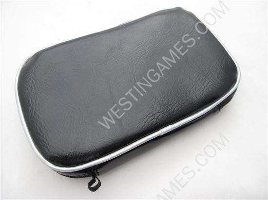 Soft Protective Carrying Leather Pouch with Carabiner Clip for NDSi LL (Black + White) - Image 2
