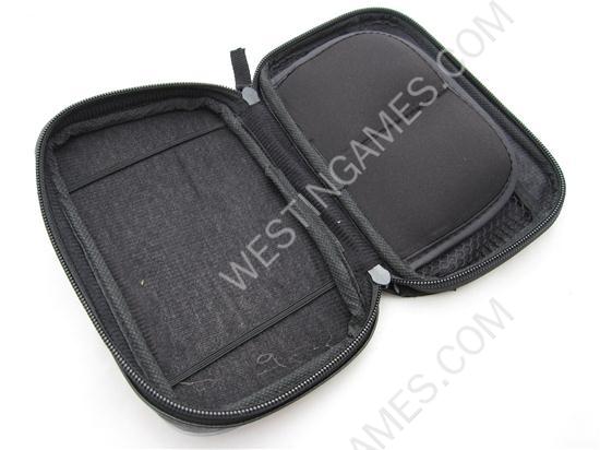 Soft Protective Carrying Leather Pouch with Carabiner Clip for NDSi LL (Black + White) - Image 3