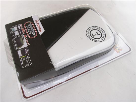 Soft Protective Carrying Leather Pouch with Carabiner Clip for NDSi LL (Black + White) - Image 4