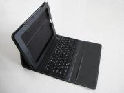 76-Key Wireless Bluetooth Silicon Keyboard Leather Case Cover for Apple iPad 2 iPad 3 - Black