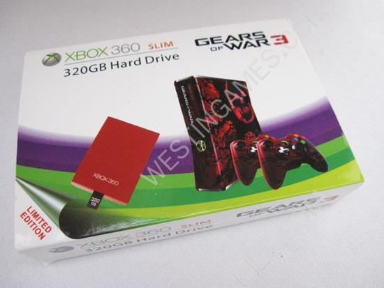 320GB Hard Disk Drive HDD Gears of War 3 for Microsoft XBOX 360 Slim - Red