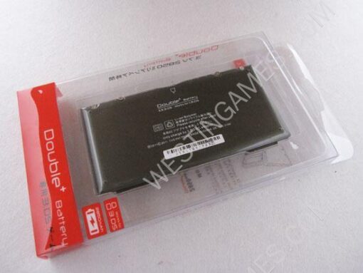 2850MAH 3.7V Double+ Rechargeable Battery Cover Case for Nintendo 3DS/N3DS - Black