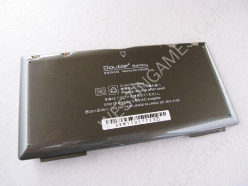 2850MAH 3.7V Double+ Rechargeable Battery Cover Case for Nintendo 3DS/N3DS - Black - Image 2