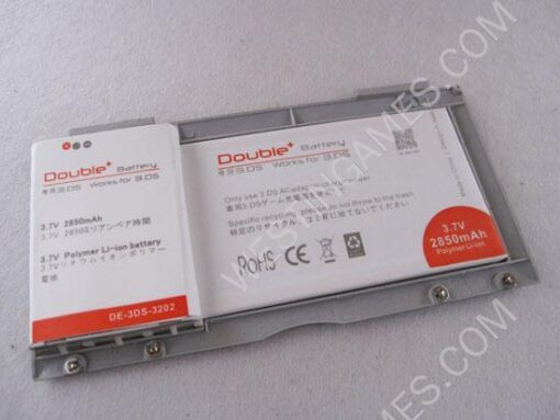 2850MAH 3.7V Double+ Rechargeable Battery Cover Case for Nintendo 3DS/N3DS - Black - Image 4