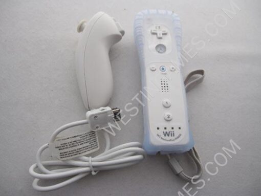 2in1 Wireless Remote Controller Built-in Motion Plus with Nunchuk Controller for WII / WII U - White - Image 2