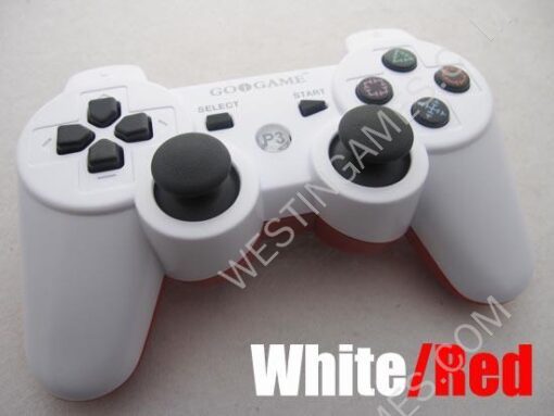 New Dualshock 3 Wireless Bluetooth Sixaxis Controller White/Red for PS3 (GOiGAME)