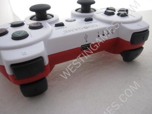 New Dualshock 3 Wireless Bluetooth Sixaxis Controller White/Red for PS3 (GOiGAME) - Image 3