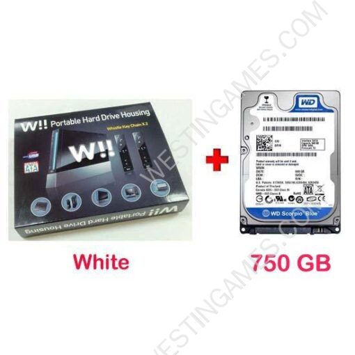 750GB Mini Wii Console Shaped External Storage USB 2.0 2.5" SATA Portable Hard Drive HDD White