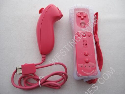 2in1 Wireless Remote Controller Built-in Motion Plus w/ Nunchuk Controller for WII - Pink (NEUTRA) - Image 2