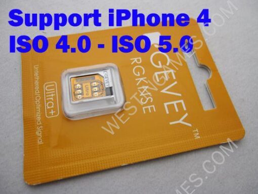 GEVEY Ultra SIM Permanent iPhone 4 Updatable Unlock On IOS 4 - IOS 5.0.2 NO 112