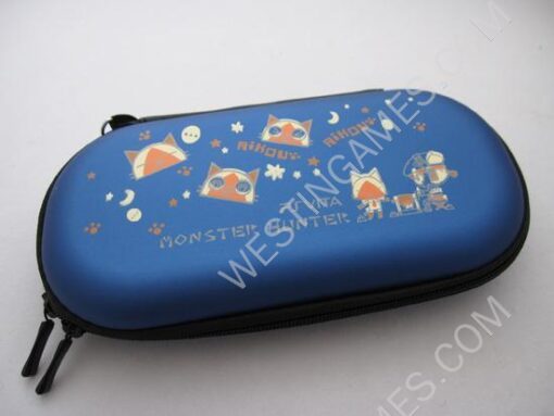 Protective Hard Carry Aiform Bag Monster Hunter For PS VITA - Blue