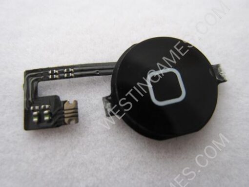 Back Home Button & Home Button Flex Cable Black for iPhone 4S (OEM)