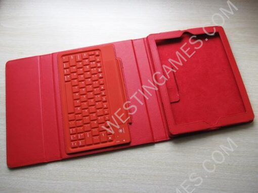 76-Key Wireless Bluetooth Silicon Keyboard Leather Case Cover for Apple iPad 2 iPad 3 - Red - Image 2