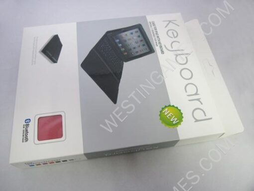 76-Key Wireless Bluetooth Silicon Keyboard Leather Case Cover for Apple iPad 2 iPad 3 - Red - Image 6