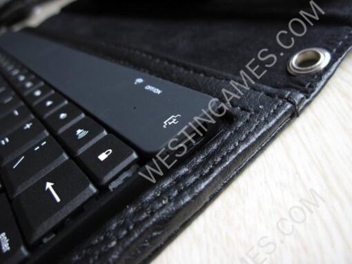 Wireless Bluetooth Plastics ABS Keyboard Leather Case Cover Black for Apple iPad 2 / 3 - Image 2
