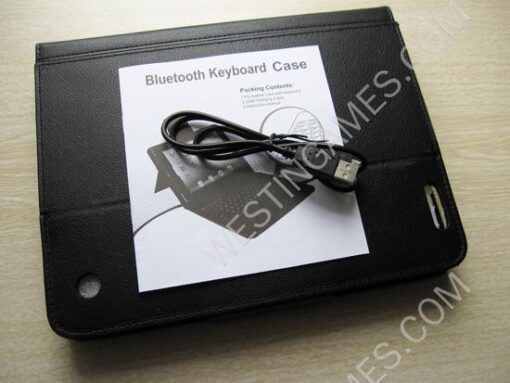 Wireless Bluetooth Plastics ABS Keyboard Leather Case Cover Black for Apple iPad 2 / 3 - Image 6