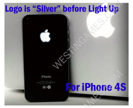 Near Luminescent Logo Light Up LED Light Mod Kit BLACK/White for Apple iPhone 4S (Silver)