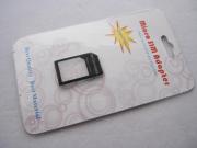 Professional Crystal Micro Sim to Mini Sim Card Adapter for iPhone / iPad /Mobile Phone - Black