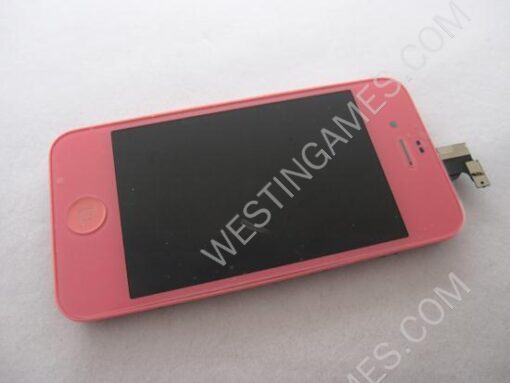Full LCD Screen + Touch Screen Digitizer Assembly with Back Cover for iPhone 4 - Pink - Image 2
