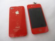Full LCD Screen + Touch Screen Digitizer Assembly with Back Cover for iPhone 4 - Red