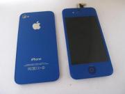 Full LCD Screen + Touch Screen Digitizer Assembly with Back Cover for iPhone 4 - Deep Blue