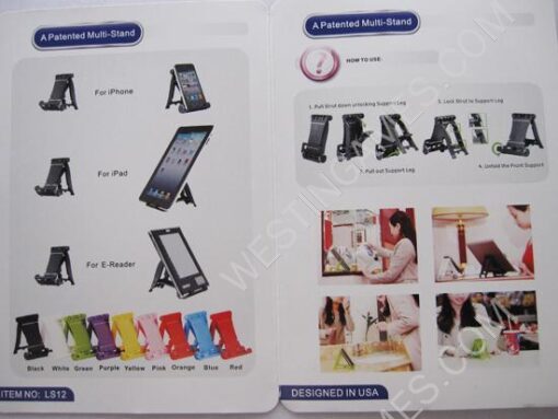 Universal Patented Multi-Stand for iPhone / iPad / Galaxy Tap and Any E-Readers - Yellow - Image 6