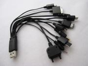 Universal 10 in 1 USB Mobile Multi-Charger Charging Cable for iPhone / Cellphones / PSP