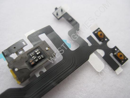 Headphone Audio Jack Flex Cable & Volume Control Flex Cable for iPhone 4S - White - Image 3
