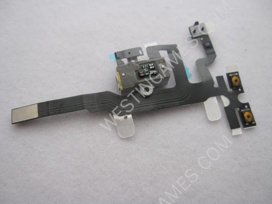 Headphone Audio Jack Flex Cable & Volume Control Flex Cable for iPhone 4S - White - Image 4