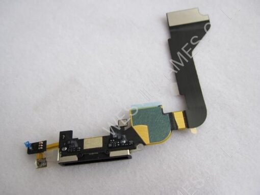 Charging Port Flex Cable Spare Part Black for iPhone 4G (Pulled)
