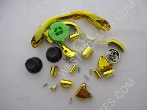 Chrome XBOX 360 Wireless Controller Full Housing Shell Case with Buttons Replacement Plating - Gold - Image 5