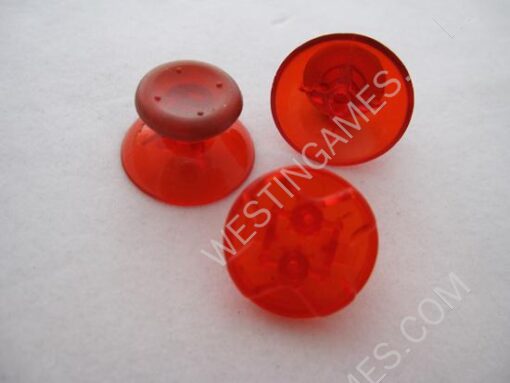 XBOX 360 Controller D-PAD Analog Joystick Thumbstick Cap 3 Set - Transparent Red