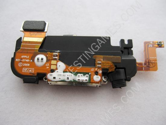 Charger Port Dock Flex Cable with Antenna Speaker Mic for iPhone 3GS - Black