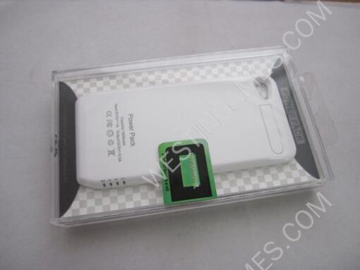 1800mah External Power Pack Battery Charger Stand Case Cover for iPhone 4 4S - White