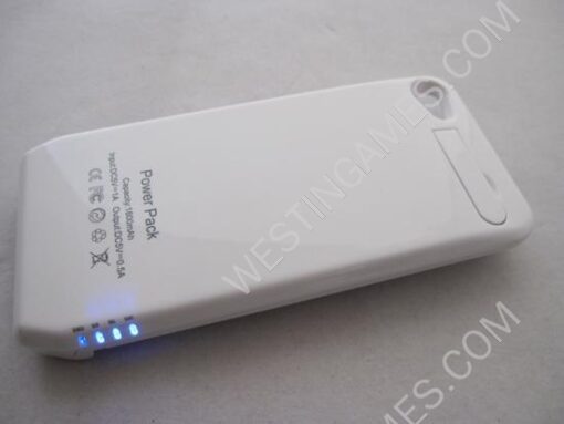 1800mah External Power Pack Battery Charger Stand Case Cover for iPhone 4 4S - White - Image 3