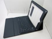 Wireless Bluetooth Silicon Keyboard Leather Case Cover for iPad 2 /3 - Dark Blue