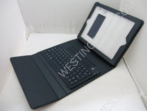 Wireless Bluetooth Silicon Keyboard Leather Case Cover for iPad 2 /3 - Dark Blue - Image 2
