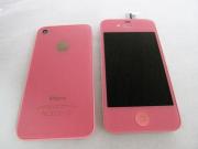 Full LCD Screen + Touch Screen Digitizer Assembly with Back Cover for iPhone 4 - Pink