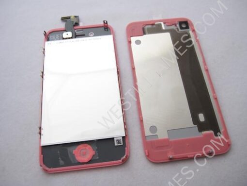 Full LCD Screen + Touch Screen Digitizer Assembly with Back Cover for iPhone 4 - Pink - Image 5