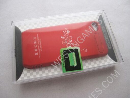 1800MAH External Power Pack Battery Charger Stand Case Cover for iPhone 4 4S - Red