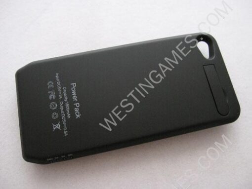 1800MAH External Power Pack Battery Charger Stand Case Cover for iPhone 4 4S - Black - Image 2