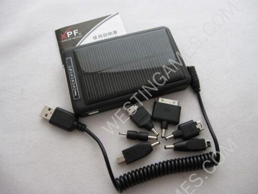 Solar Mobile Charger + 5000mAH Power Bank for iPad/iPhone/Mobile Phone/MP4/GPS - Black