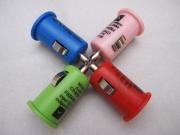 USB Car Power Charger Black for iphone/iPad/iPod/Galaxy Tab & Mobile Phone (Colors)