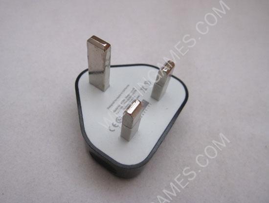 USB Power Travel Charger AC Adapter for iphone 4/4S UK Plug - Black