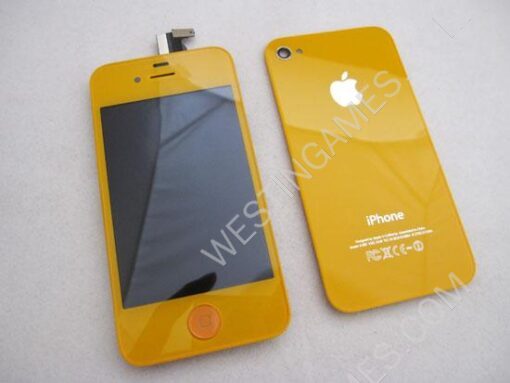 Full LCD Screen + Touch Screen Digitizer Assembly with Back Cover for iphone 4S - Light Orange