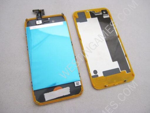 Full LCD Screen + Touch Screen Digitizer Assembly with Back Cover for iphone 4S - Light Orange - Image 2