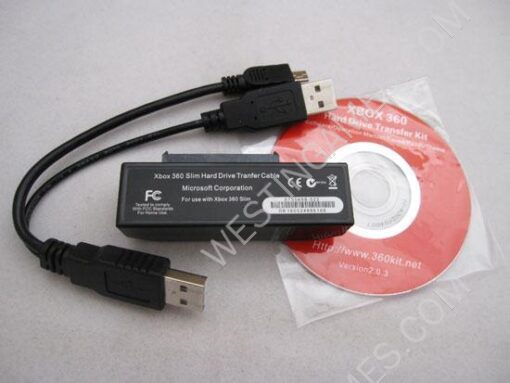 USB Hard Drive HDD Transfer Cable Kit Black for XBOX 360 Slim - Image 2